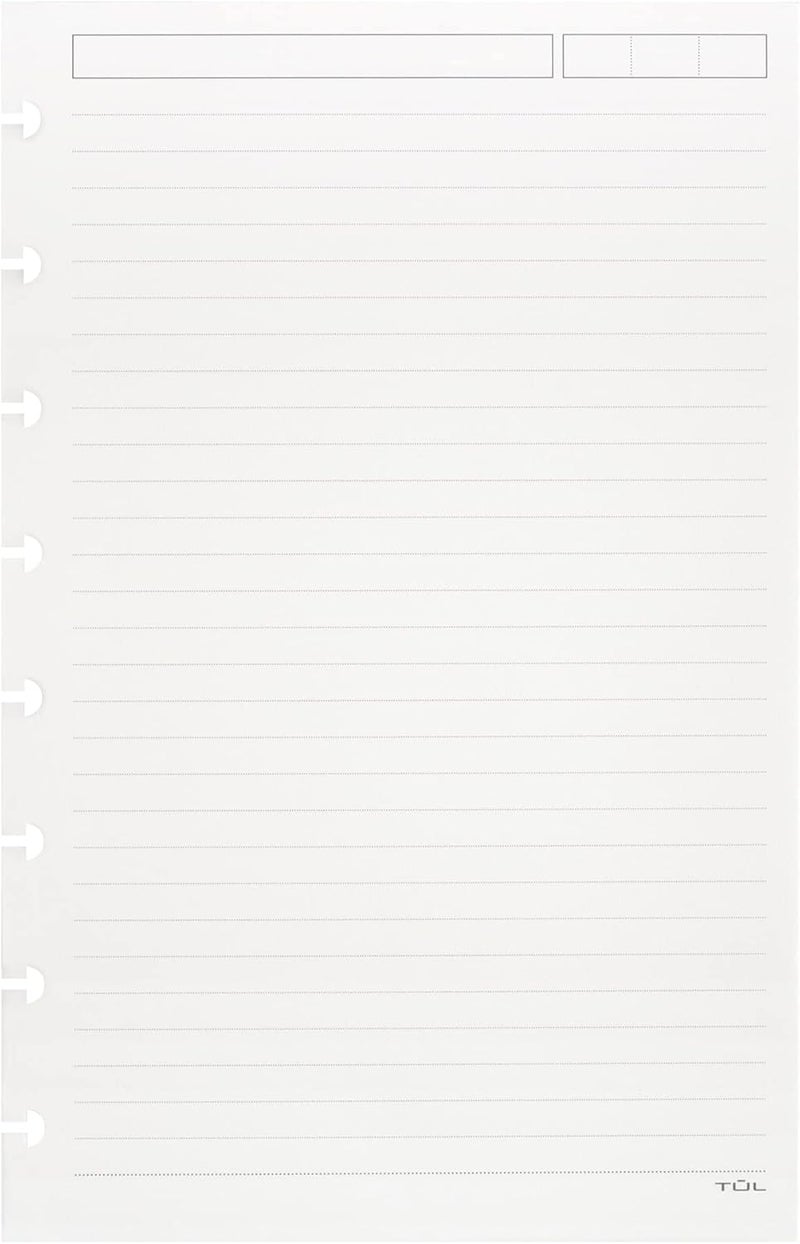 TUL Custom Note-Taking System Discbound Refill Pages, 5.5" x 8.5" Junior Size, Narrow Ruled, 100 Pages (50 Sheets) White - Image 1